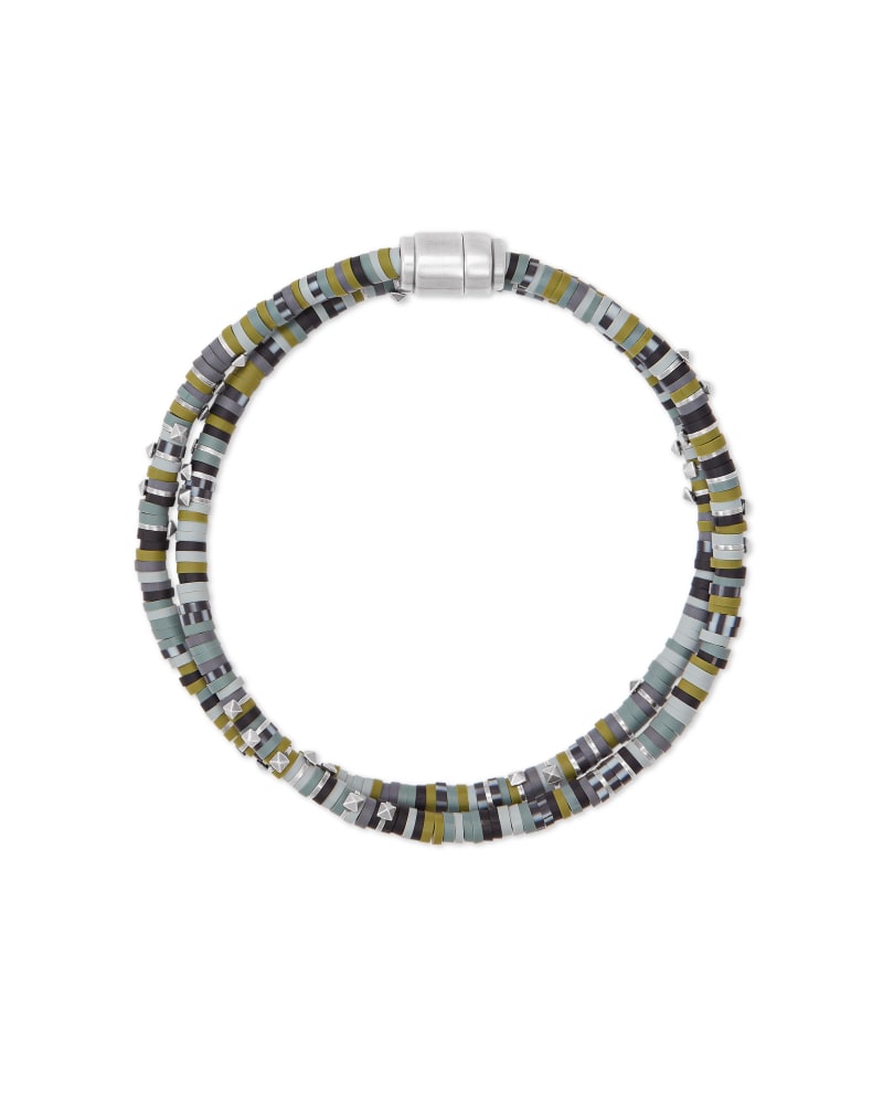 Hicks Oxidized Sterling Silver Corded Bracelet in Green Mix image number 0